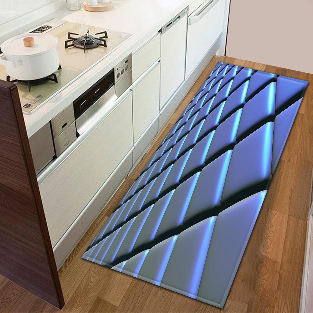 Entrance Door Mat Kitchen Bedroom Carpet Non-slip Floor Corridor Balcony Carpet Modern Printed Pattern Floor Mat