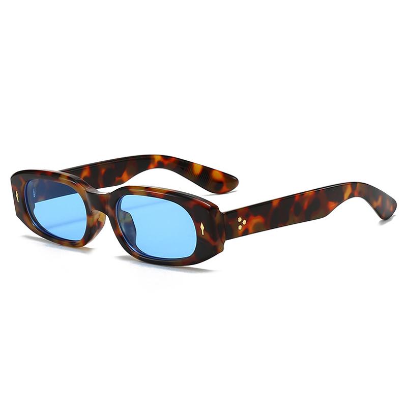 

SO&EI Fashion Small Rectangle Sunglasses Women Retro Candy Color Eyewear Shades UV400 Men Trending Punk Rivets Sun Glasses