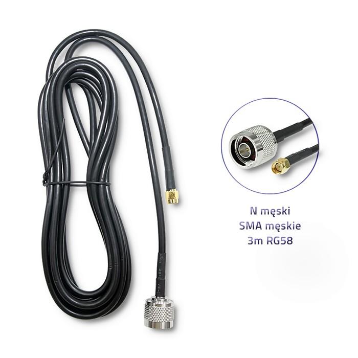 Qoltec Antena 4G LTE dookólna DUAL | 30dBi | Wewnętrzno-zewnętrzna | 3m