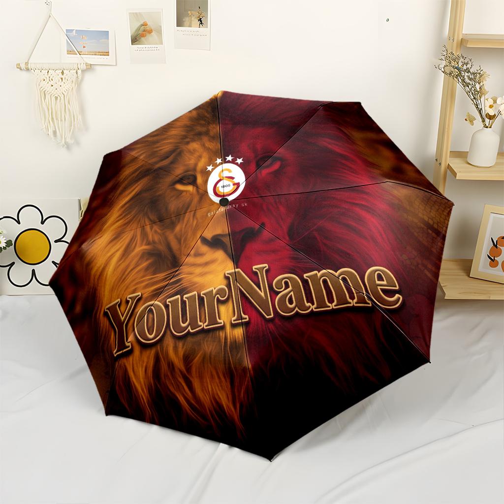 Galatasaray1 Personalized Name Umbrella Portable Automatic Umbrella Folding Umbrella with 8 Ribs Lightweight Travel Essential Fashion Lovers