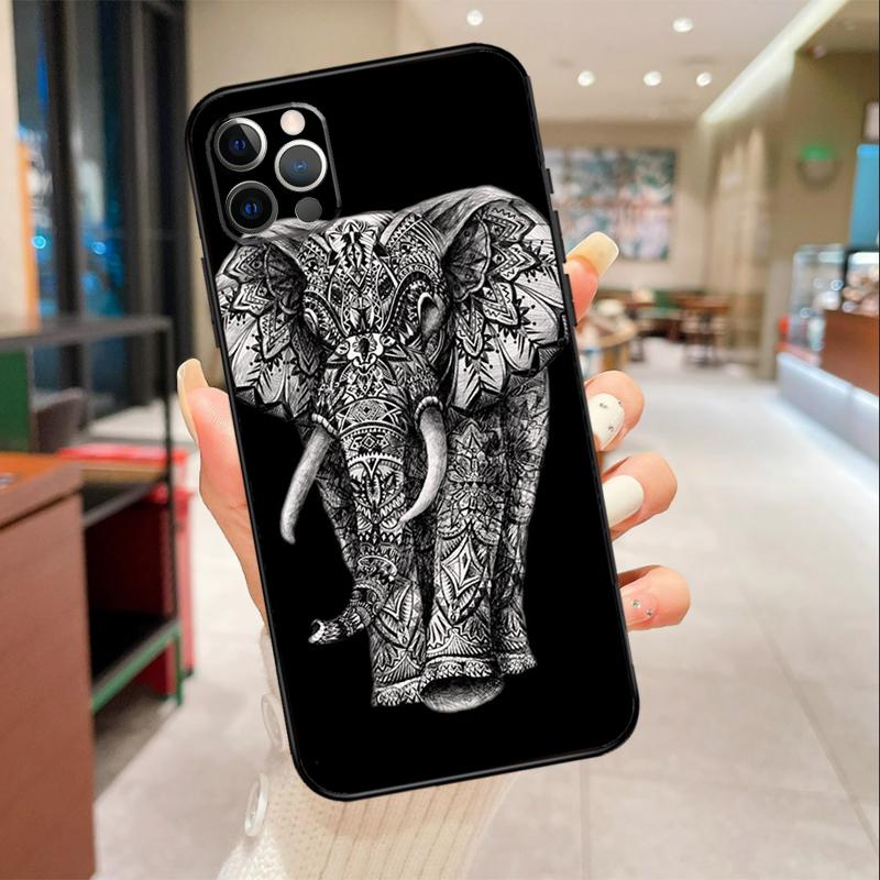 Elephant Mandala Aztec Phone Case For iPhone 16 15 14 11 12 13 17 Pro Max mini 15 Plus 16e 17 Air Protective Cover