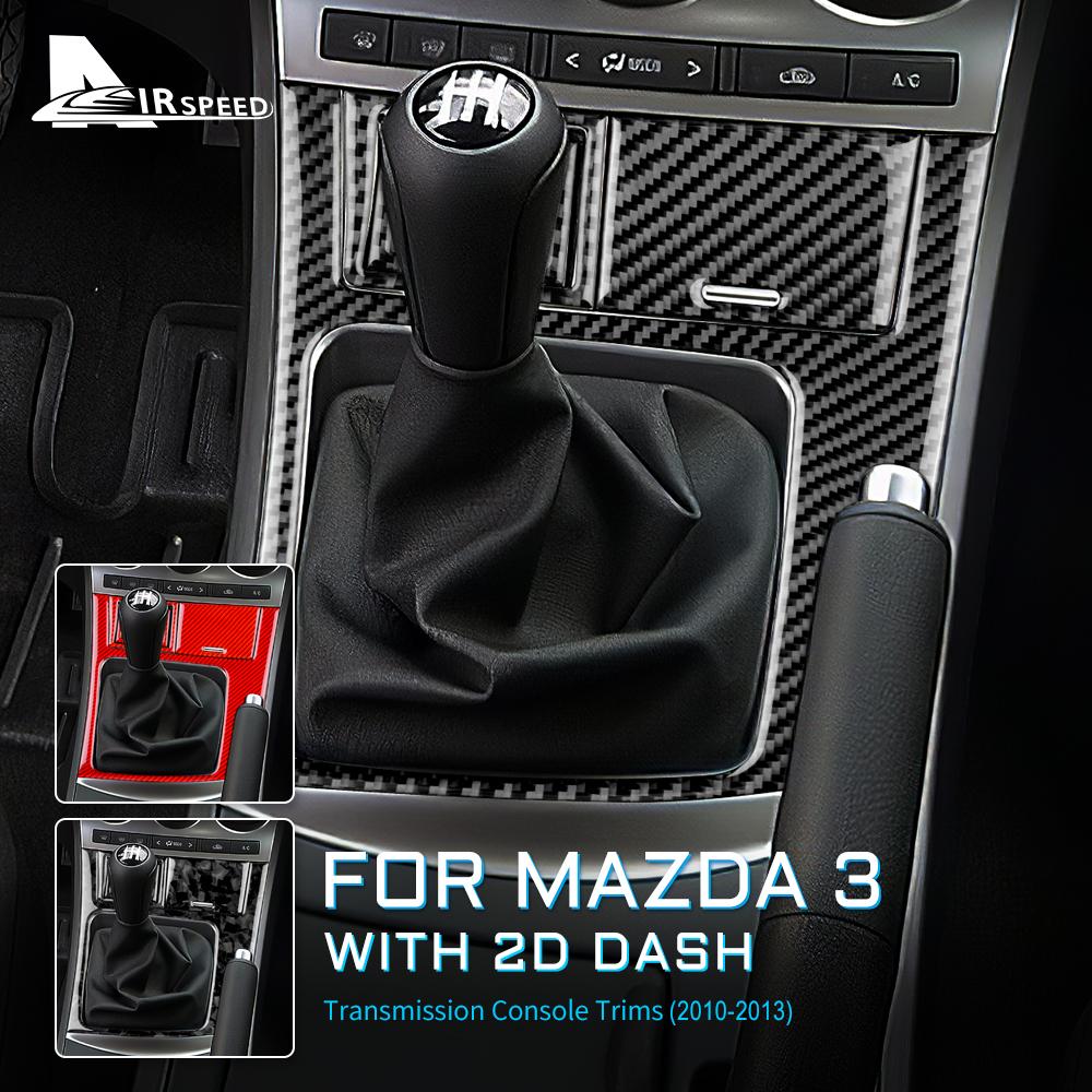 For Mazda 3 2010-2013 Carbon Fiber Gear Shift Panel Frame Trim Cover Scratch-Resistant Center Console Interior Car Accessories