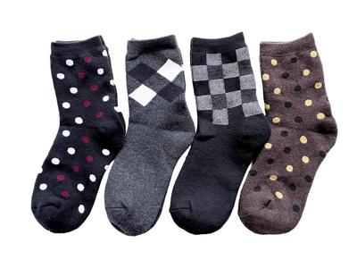 EM Wear Japan Warm Monochrome Pile Socks for Thick Cotton Sizes Set of 4 C32 Women's Fall/Winter, Blend, 23-25cm, (Colors Available)