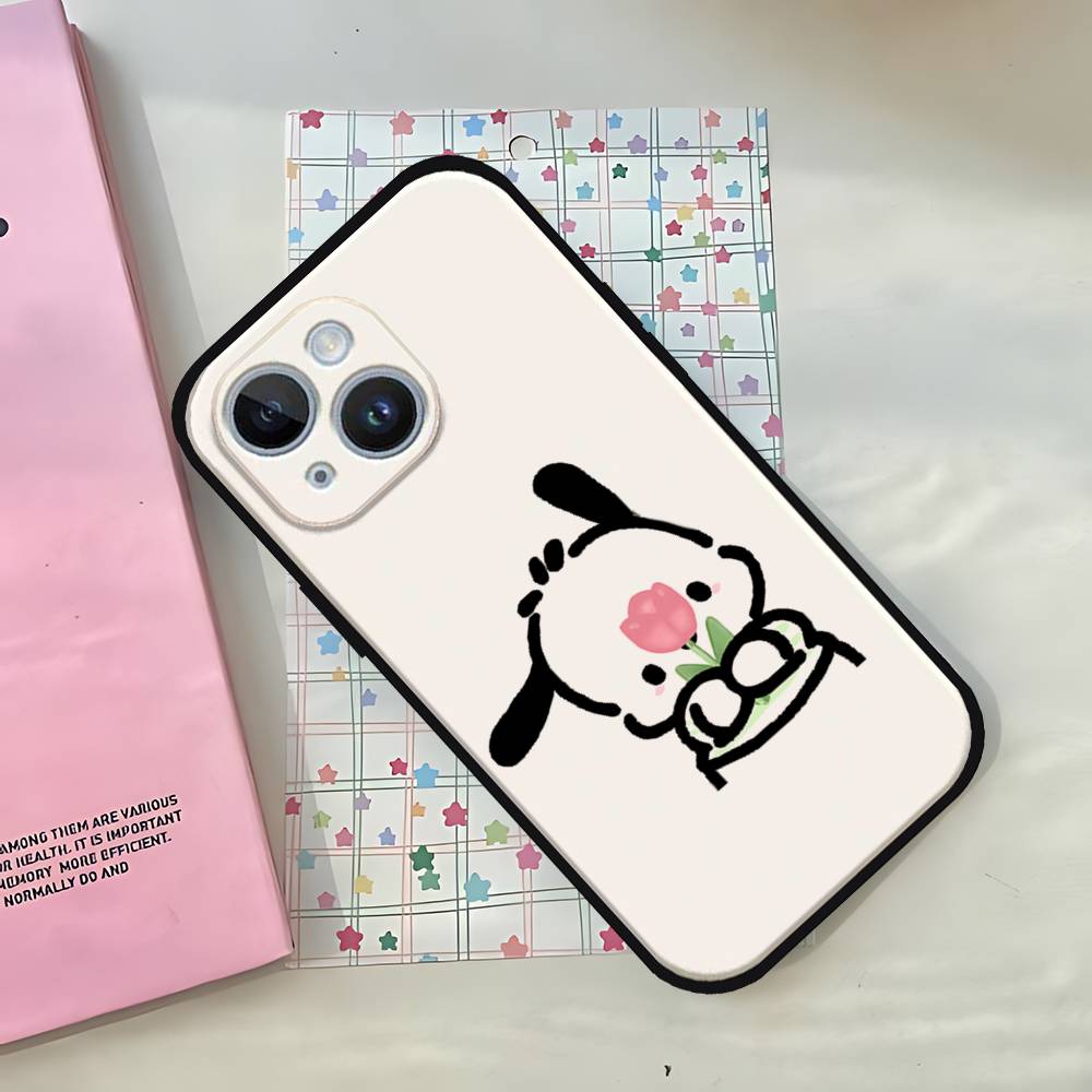 

Cute P-Pochaccos Black Phone Case That Fits For IPhone 17,16,15,11,13,14 Pro Max,Plus,X,Xr,Xs Max,13Mini iphone11