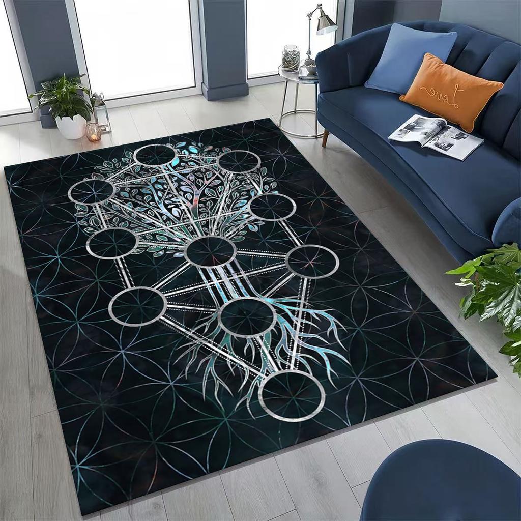 Bohemia Yoga Chakra Mandala Spirit Meditation Rug for Bedroom Living Room Sofa Home Doormat Decor,Large Kids Non-slip Floor Mat