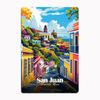 Travel City San Juan, Puerto Rico Cityscape Poster Metal Sign Mural Plates Club Tin Home Decor Room Decoration Wall Decor