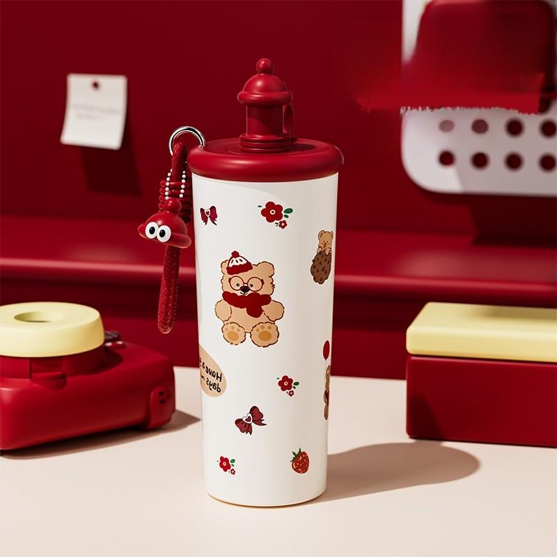 Cake Bear Cat Printed 700ml Stainless Steel Insulated Cup Large Capacity Gift