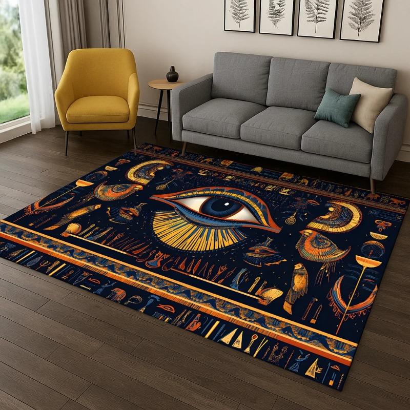 Egyptian Culture PrintLarge Carpet Anti-slip Wear-resistant Soft Mat for Living Room and Bedroom Rug So Classic and Beautiful