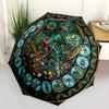 Chameleon Insect Mandala pattern umbrella, portable and foldable design, 8 ribs, a casual accessory for Halloween, Christmas, and birthday gifts.