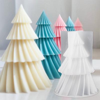 Christmas Tree Silicone Candle Mold Food Grade Heat-Resistant Non-stick Easy Demolding DIY 3D Craft Mold ARI