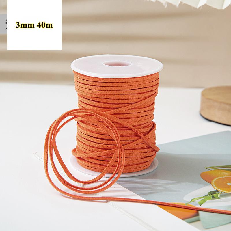 3mm 40m Leather Rope Floral Bouquet Wrap Ribbon for DIY Gift Packaging and Handmade Crafts Apparel Sewing Supplies