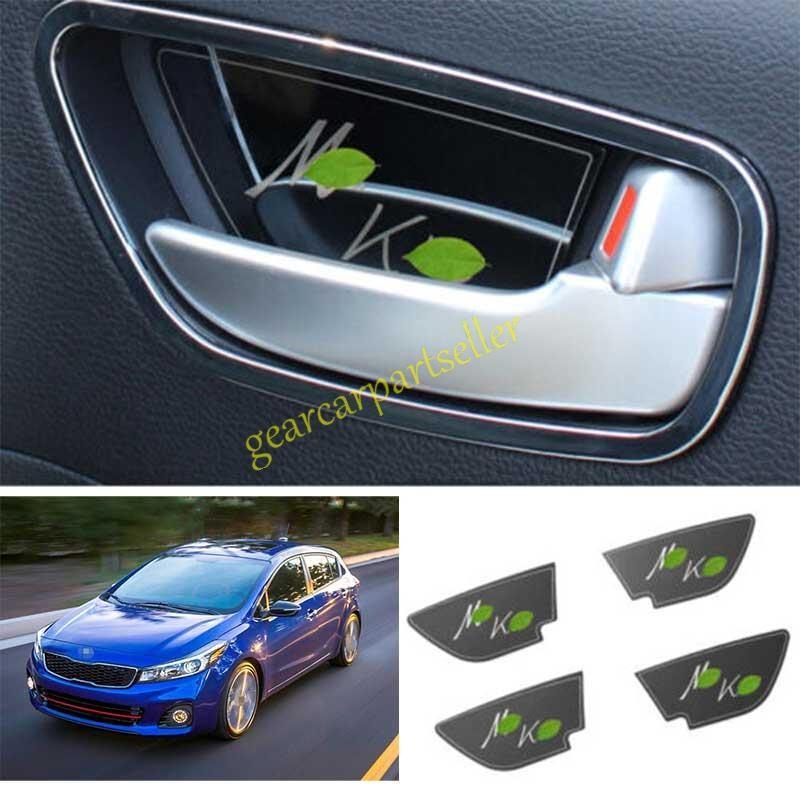 For Kia Forte K3 14-2018 Black Steel Inner Door Handle Bowl Cup Cover Trim 4PC