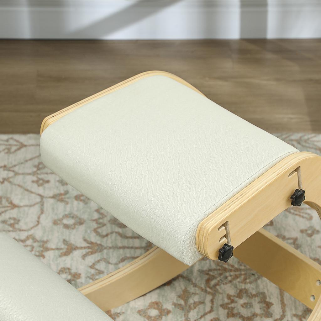 Kneeling Chair, Ergonomic Wooden Seat, Rocking Function