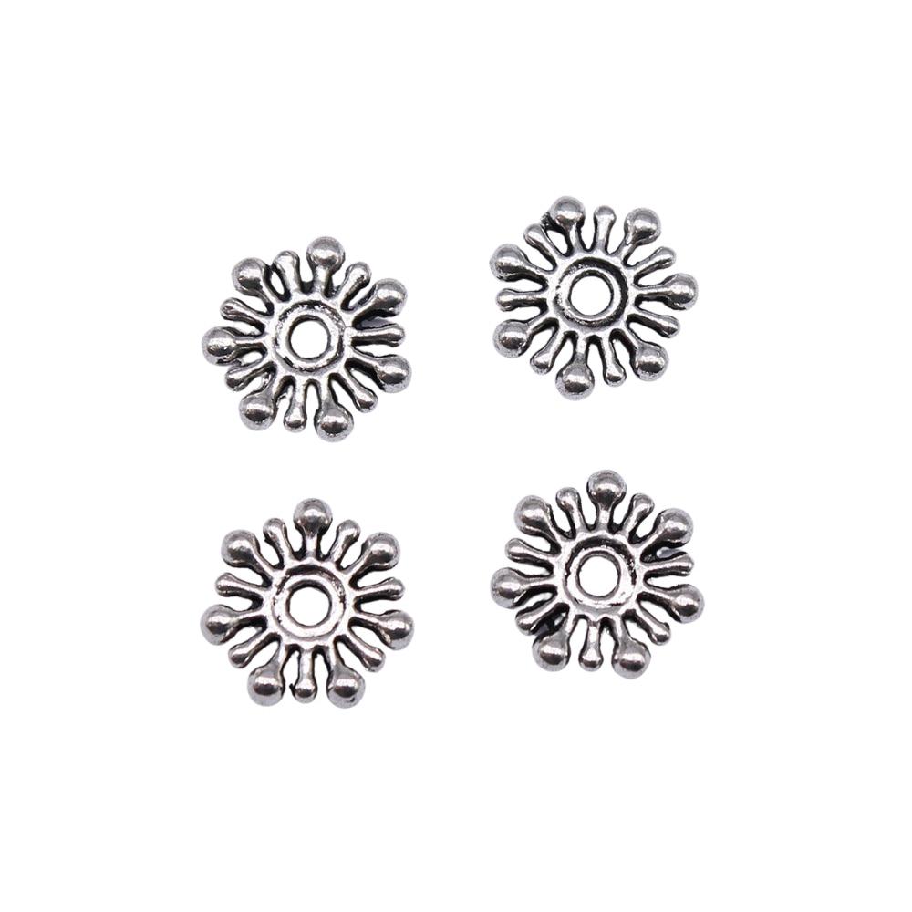 

100шт Бусины-разделители Подвески Бусины Античное Серебро Цвет Цинковый Сплав 10X2мм