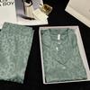 Multi-color leopard print jacquard women's long-sleeved trousers, ice silk pajamas can be large-size loungewear