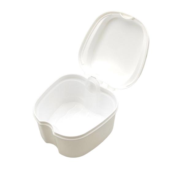 Dentures Case Portable Soaking Denture Bath Box with Strainer Basket Invisible Brace Retainer Mouth Guard Dental Aligner Container Holder