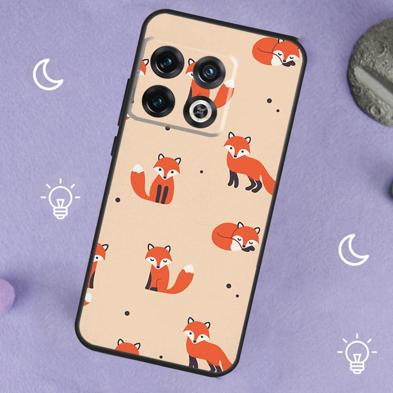 Cartoon Foxes Animal For OnePlus 13T 13R 12R 10R 10T 8T 11 12 13 15 Case For OnePlus Nord 5 CE 2 3 4 Lite N20 N30