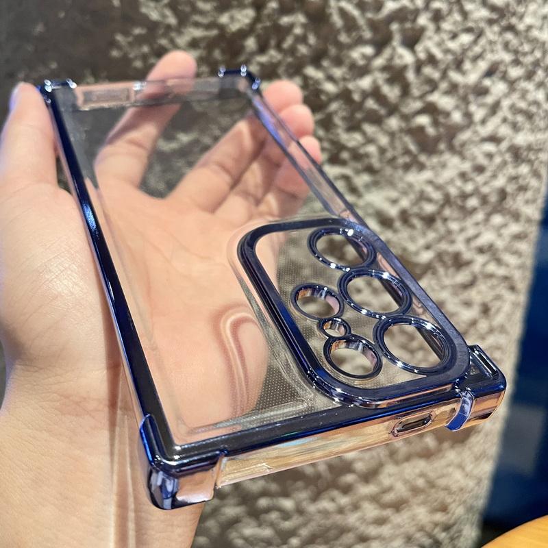 

Чехол с защитой от падения с четырех сторон для Samsung S25 S24 S22 Ultra S23 S21 Fe A55 A54 A53 A35 A15, квадратный противоударный чехол для объектива Samsung S25