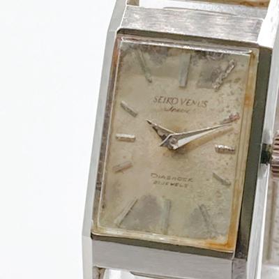 Used 433 SEIKO VENUS Ladies Watch Manual Wind Working Square Vintage
