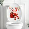 Cute Cartoon Santa Claus Toilet Cover Sticker for Bathroom and Shower Stall Decoration Sticker
