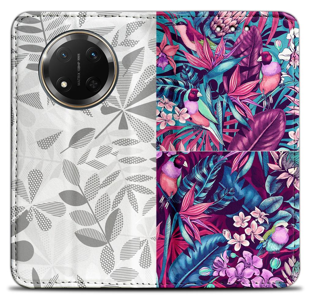 Etui Typu Portfel Do Honor Magic7 Lite - Pokrowiec Bluemoon Nadruk + Szkło 9H