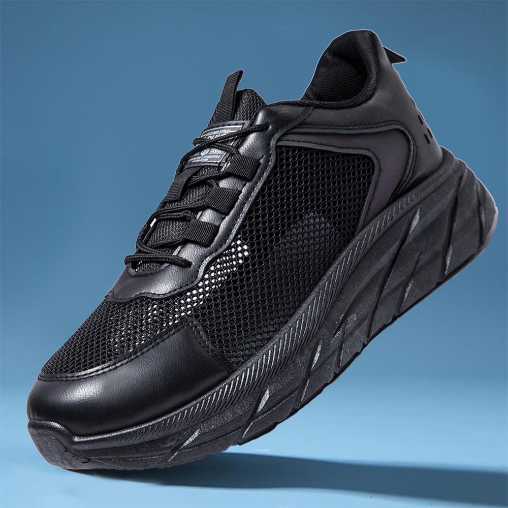 

New summer men s shoes hollow mesh fashionable versatile men s height-increasing casual shoes light and comfortable sports running shoes 39 чёрный