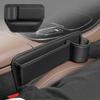 2PCS Car Seat Gap Filler Organizer with Car Cup Holder,Leather Car Side Seat Gap Filler Keeps Car Interior Tidy,Multifunctional Universal Car Front