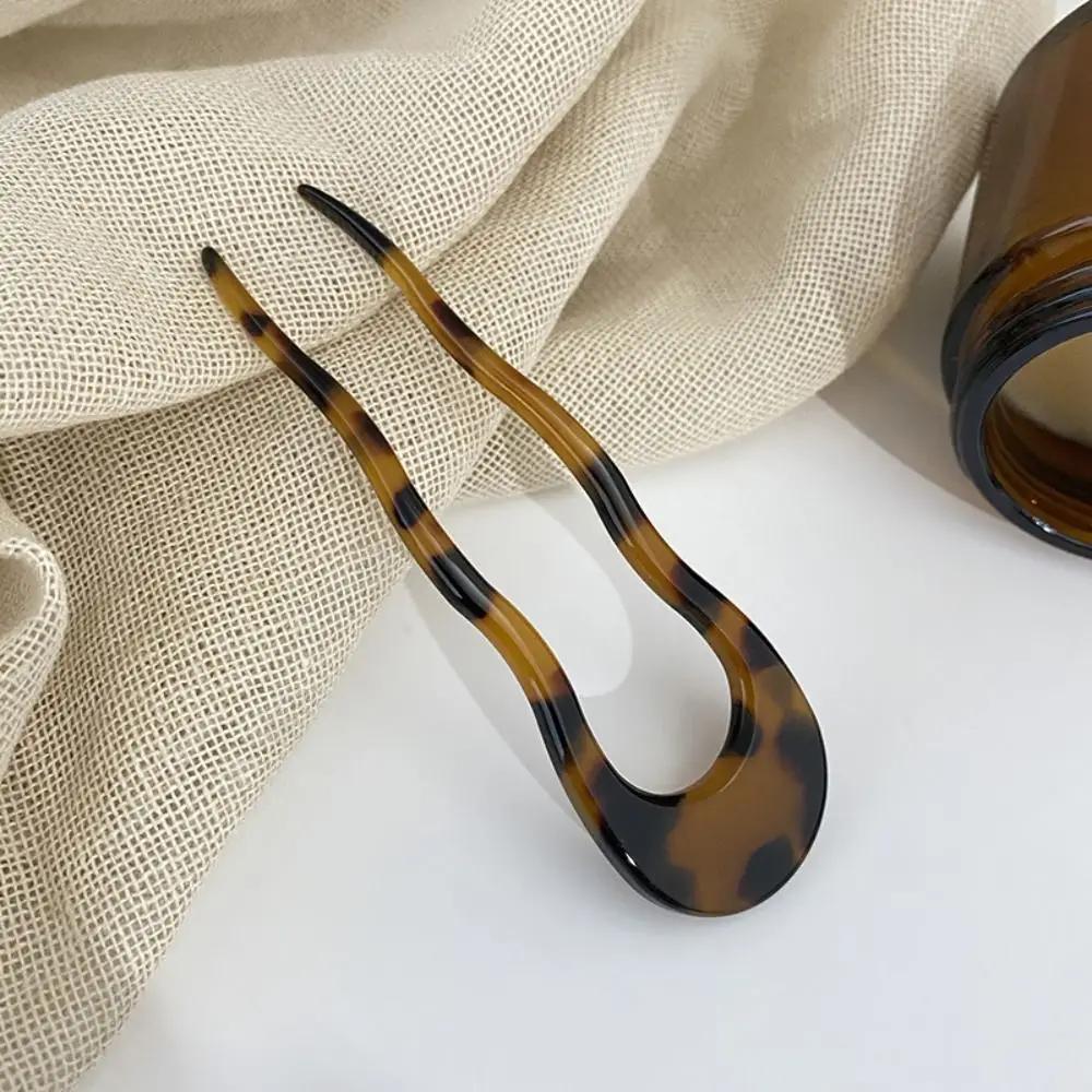 New Creative Design Hair Fork U-Shaped Hair Sticks Hairpins Resin Hair Styling Tools Hair Accessory Easy To Use