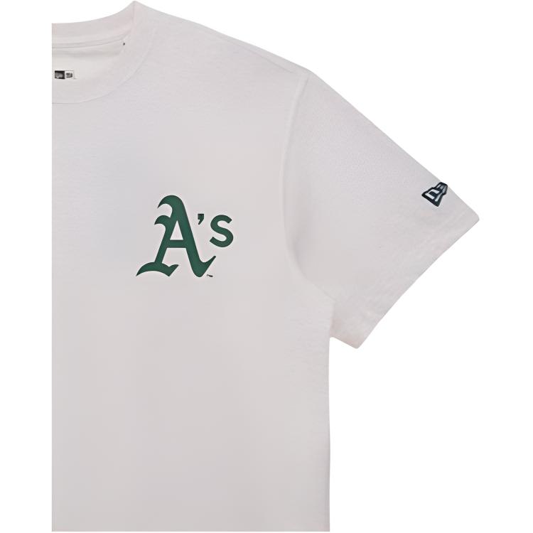 New Era SS24 MLB Oakland Athletics Back Letter Print Crew Neck Summer American Short Sleeve T-Shirt Unisex T-Shirt Light-Brown 14179140