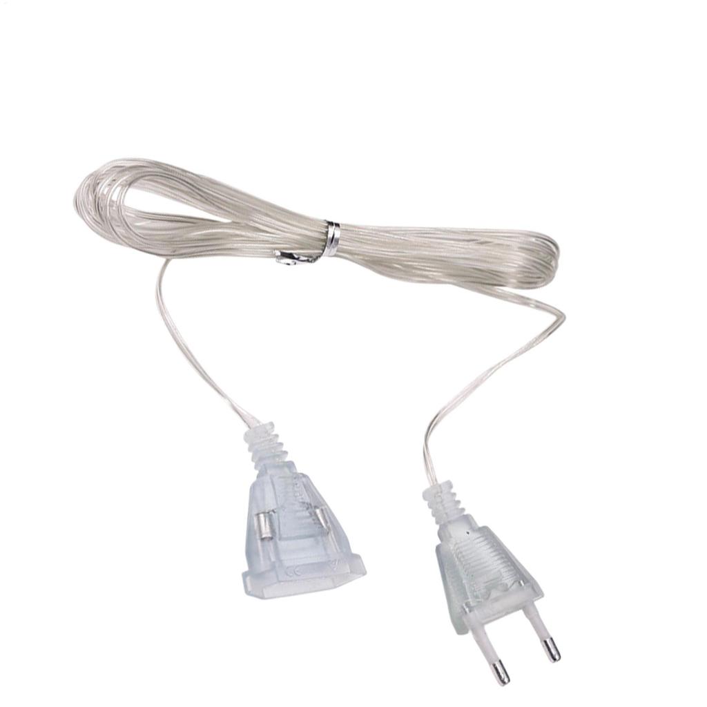 3 m EU US Plug Power Extension Cord 220V Transparent Cable For LED Fairy Lights Garland Holiday String Lights Multipurpose