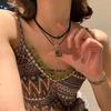 Peace Buckle Pendant Necklace Vintage Clavicle Chain Necklace Fashion Jewelry