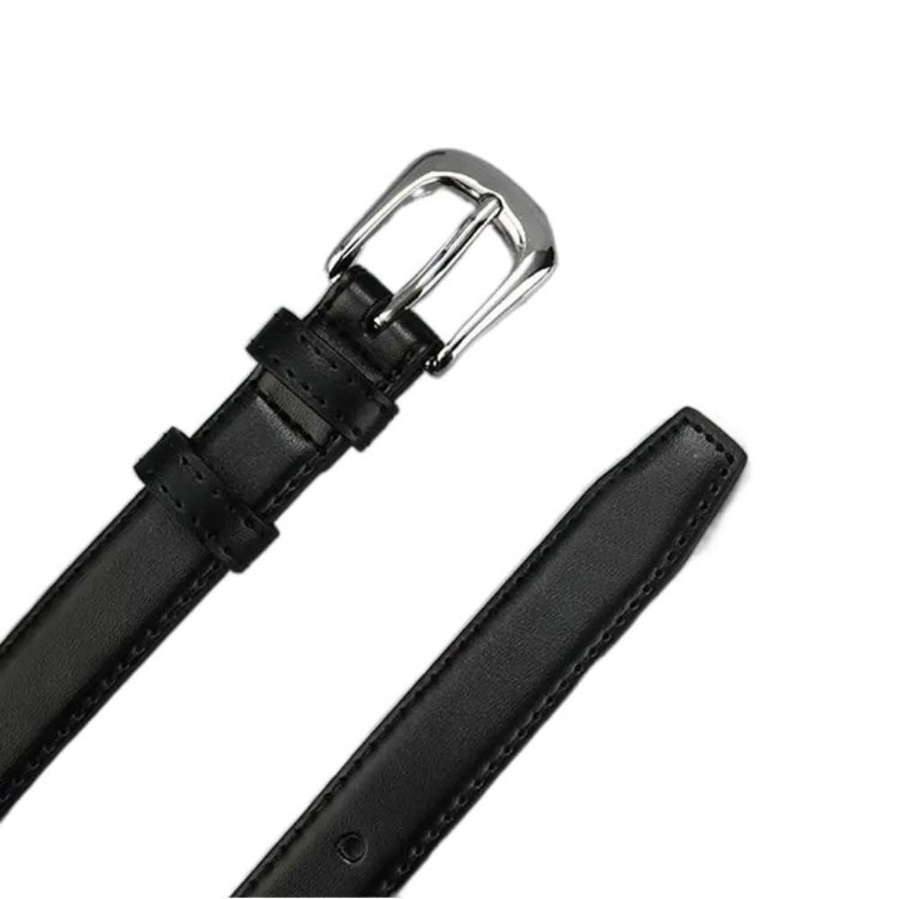 Women's Belt Fashion Pin Buckle Thin Belt Genuine Luxury Soft Belt Women with Cargo Pants Jeans Belts Black PU Leather Belt