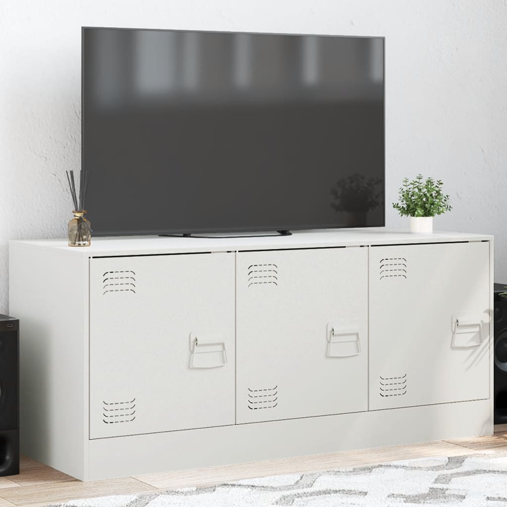 TV Stand White 99 x 39 x 44 cm Steel