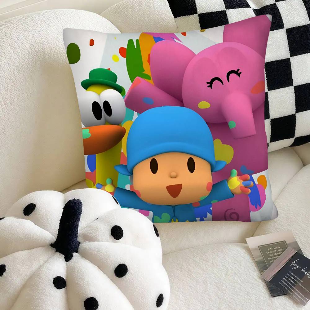 

Cartoon PPocoyos Cute Pillow Case Fashion Square Pillowcase Bedroom Sofa Room Ins Decoration Leisure 40x40 cm