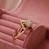 New  Rose Gold Unusual Rings For Women Micro Wax Inlay Spherical Natural Zircon Rings Wedding Trend Wedding Jewelry