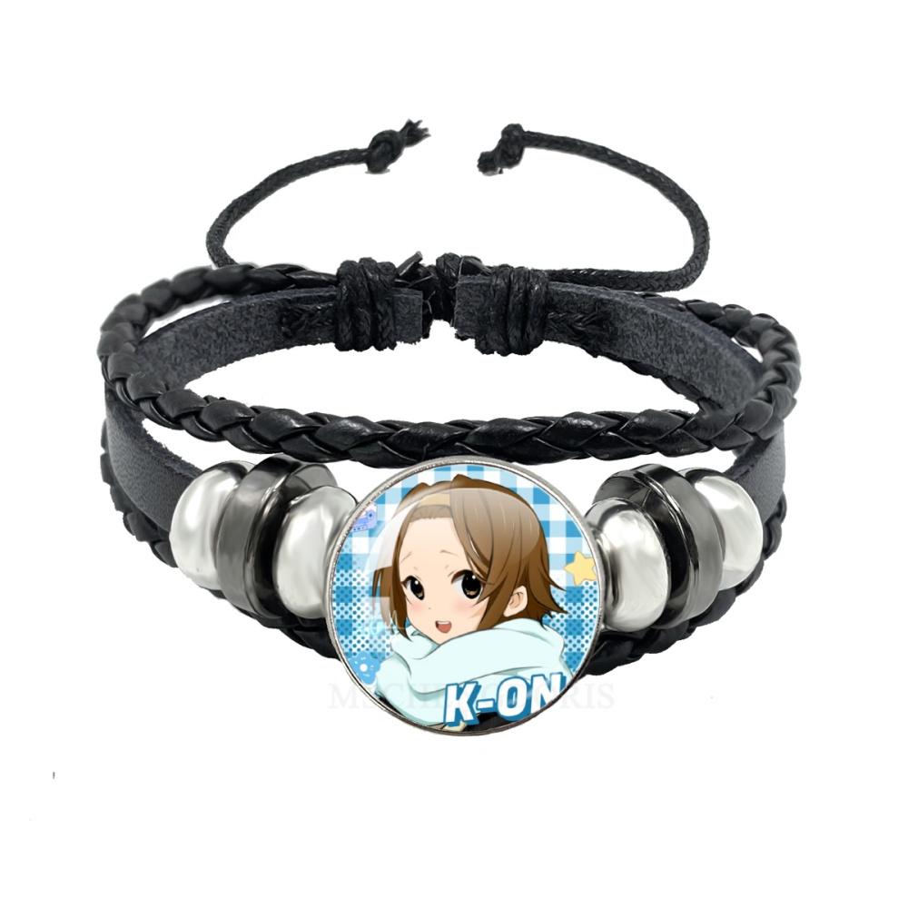 Anime K-ON Leather Bracelets Hirasawa Yui Akiyama Mio Tainaka Ritsu Multilayer Braided Black Bracelet Bangles Jewelry Gift