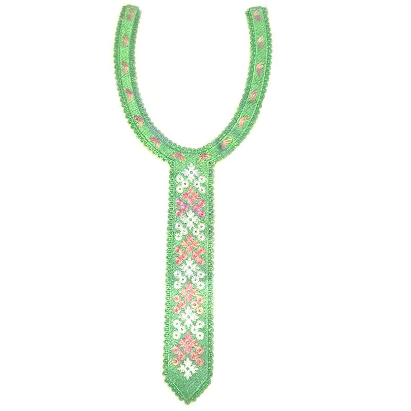 Color Embroidery Lace Collar Piece Personalized Tie Shape Heavy Industry Embroidery Fake Collar Clothing Corsage Accessories Collar Piece