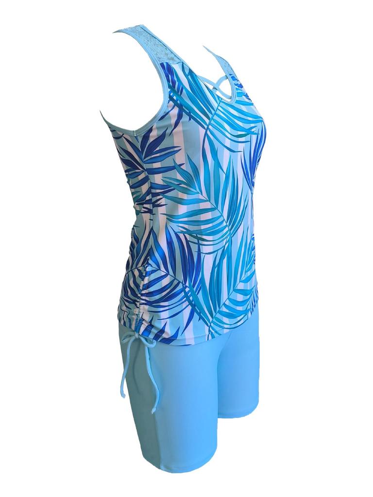 2024 Übergröße Europäischer & Amerikanischer Damen Bedruckter Split Bikini Badeanzug