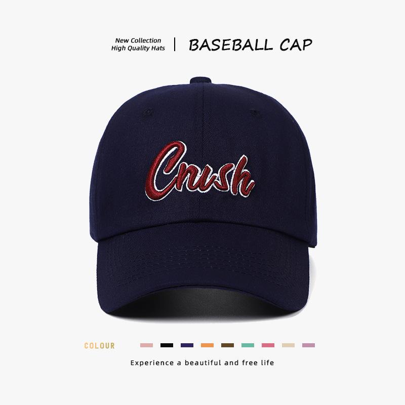 Retro three-dimensional embroidery baseball hat men's and women's curved brim soft top casual versatile sunscreen sunshade cap tide