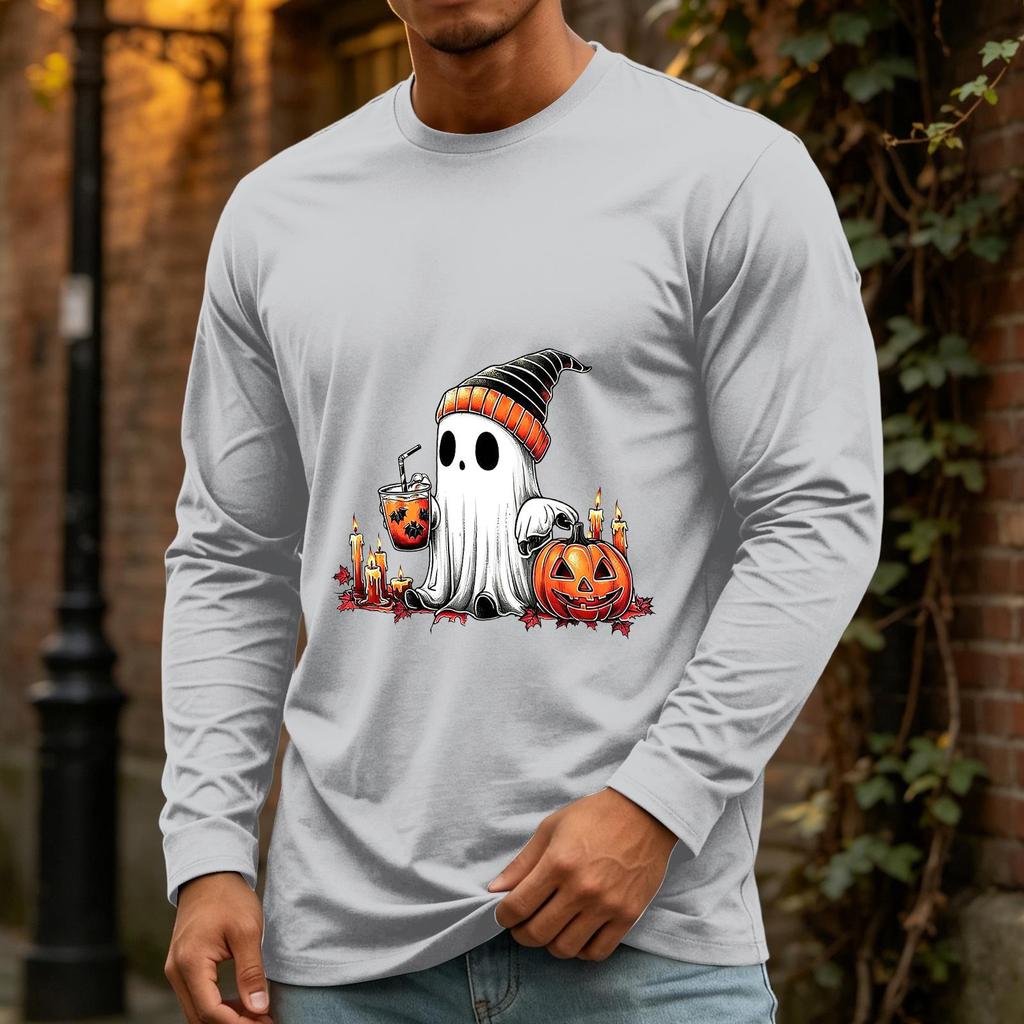 Men's Halloween Long Sleeve Neck Casual Shirt