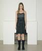 ETMON Slip Fluffy Mini Dress Black