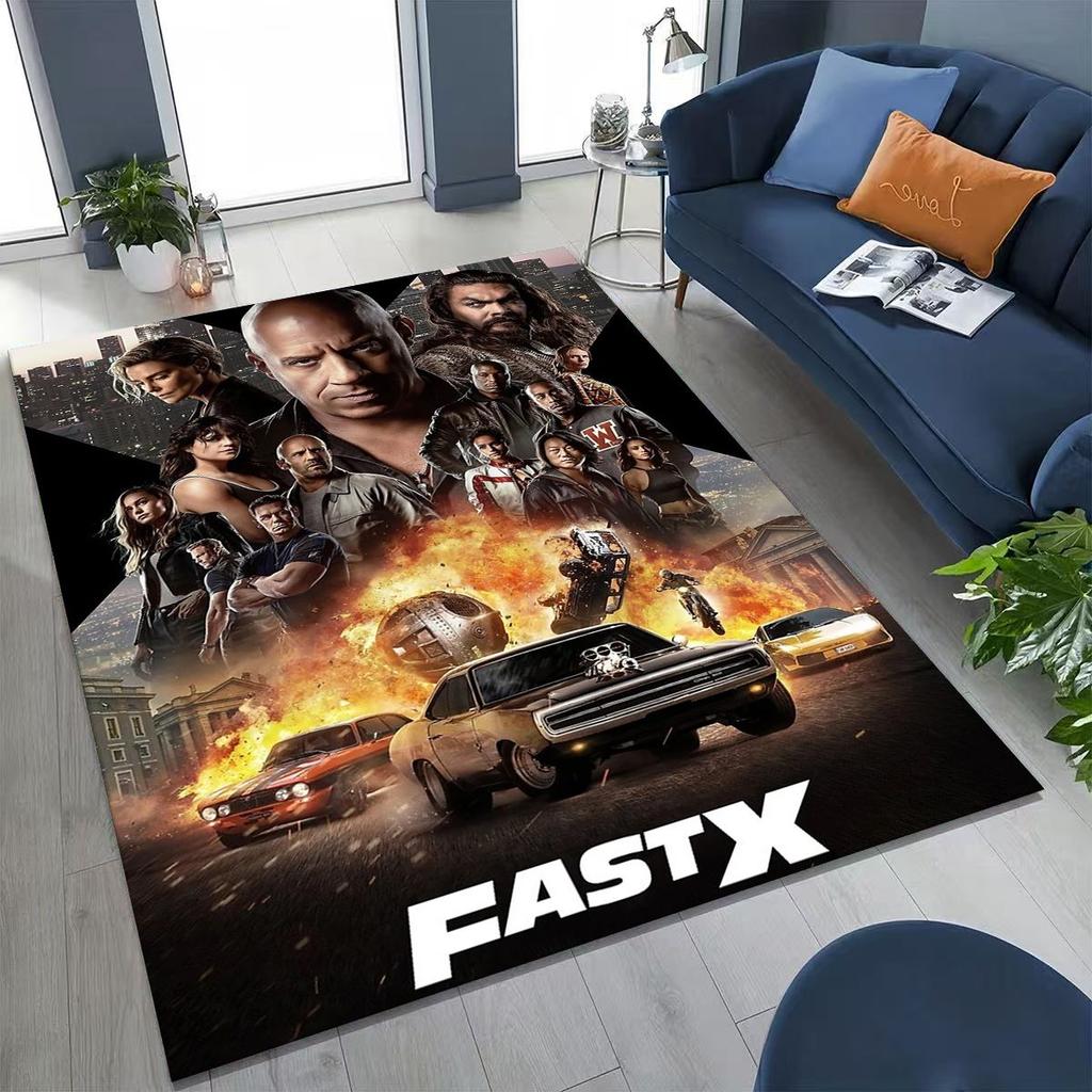 Alfombra Decorativa Rápida y Furiosa X Dominic Art para Dormitorio Sala de Estar Sofá Hogar Felpudo, Alfombrilla de Suelo Grande Antideslizante para Niños