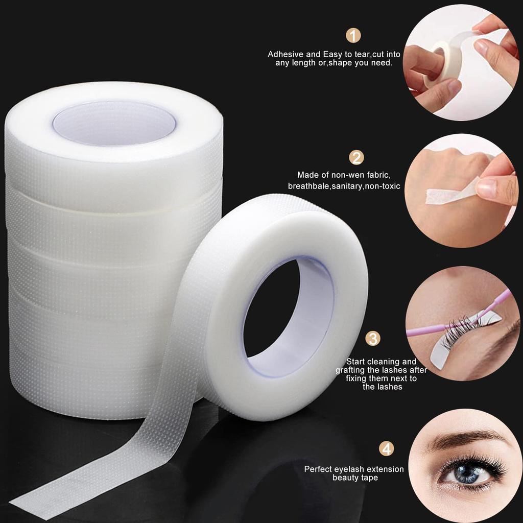 1/5/10 Rolls 9mx1.25cm Eyelash Tape Transparent Adhesive Fabric Adhesive Breathable Micropore Fabric Tape for Eyelash Extension