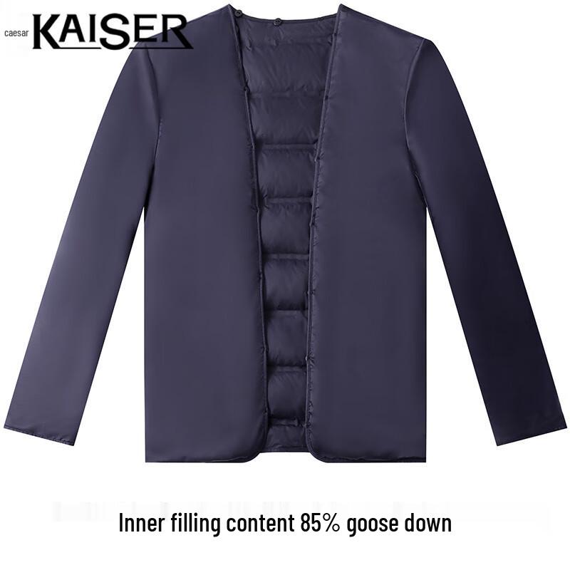 Men's Winter Goose Down Lined Wool Blend Business Overcoat