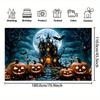 1pcs Decorative Arts Halloween Background Curtains - Ghost Night Burger Pumpkin Lantern Pumpkin Wall Hanging
