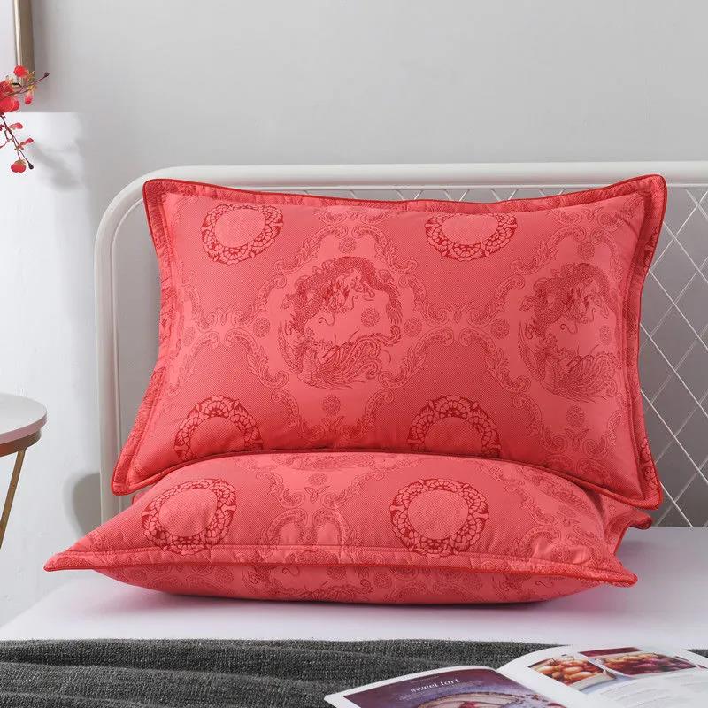Two-pack Cotton Pillowcase Bedroom Bedding Double Single Pillow Core Cover 48*74cm