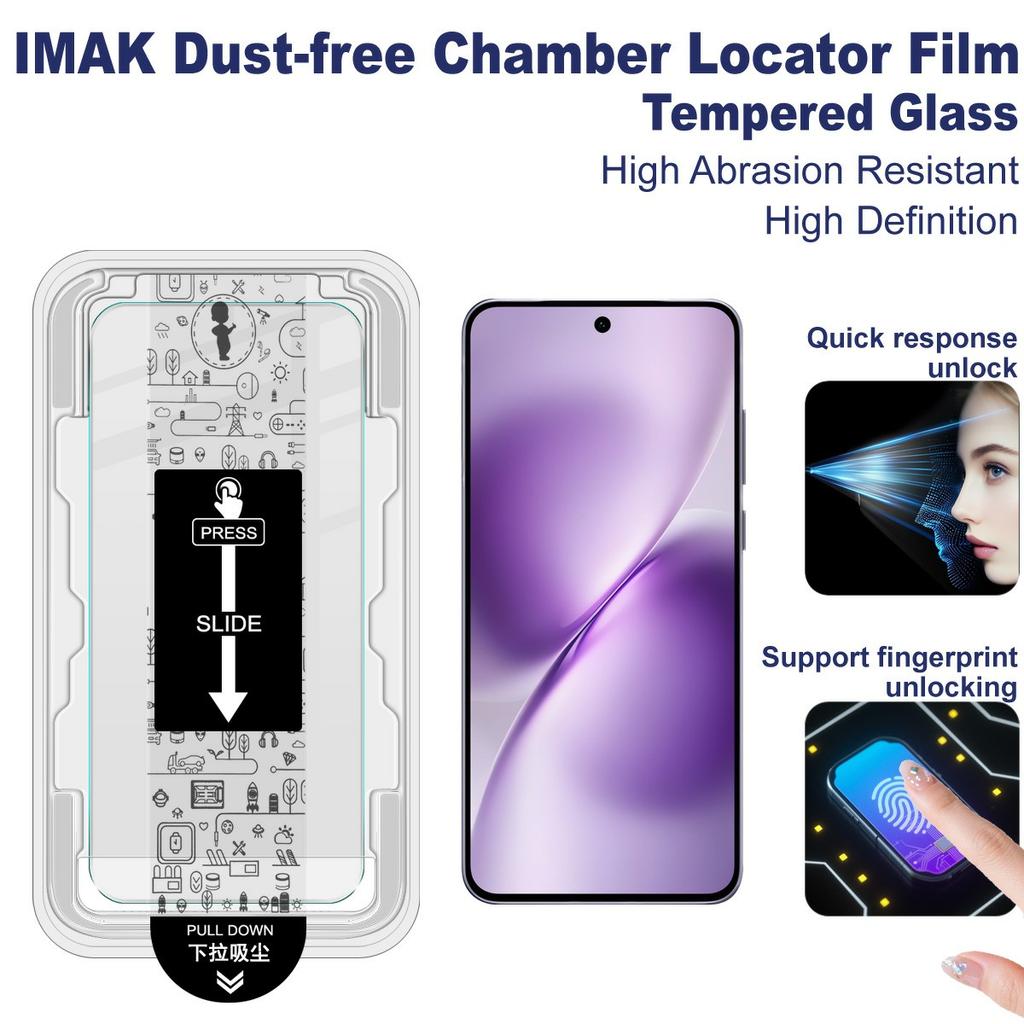 IMAK H Series For vivo X200s 5G Tempered Glass Screen Protector Dust-free Installation Film (Fingerprint Unlock)