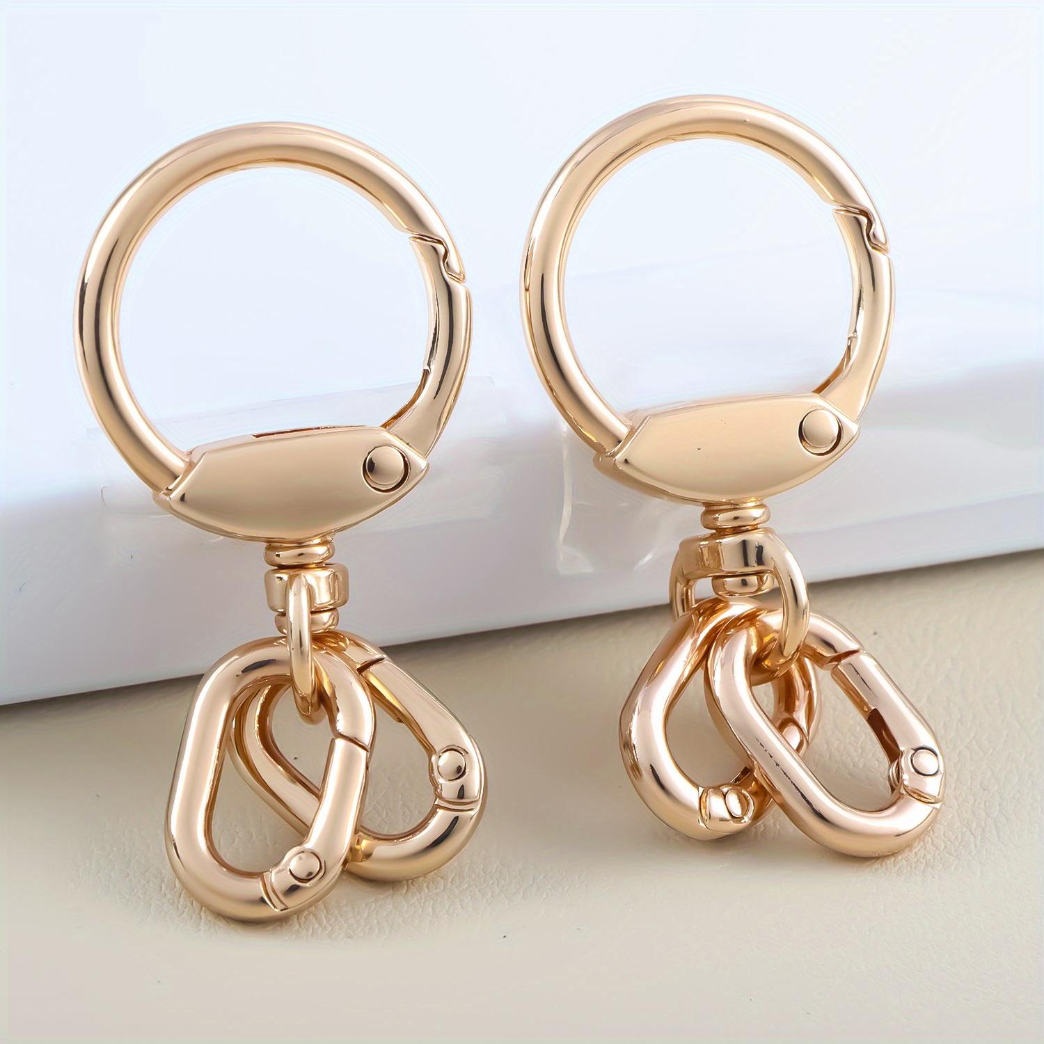 

2 шт. Крючок для брелка с зажимом для брелка с пружинным кольцом для изготовления шнурков, поделок своими руками, брелков золотой
