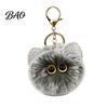 Cat Plushie Accessory Plush Ball Keychain, Fluffy Kitten Pompom Bag Charm, Keychain Pendant with Animal Keyring Metal Lobster Clasp, Backpacks