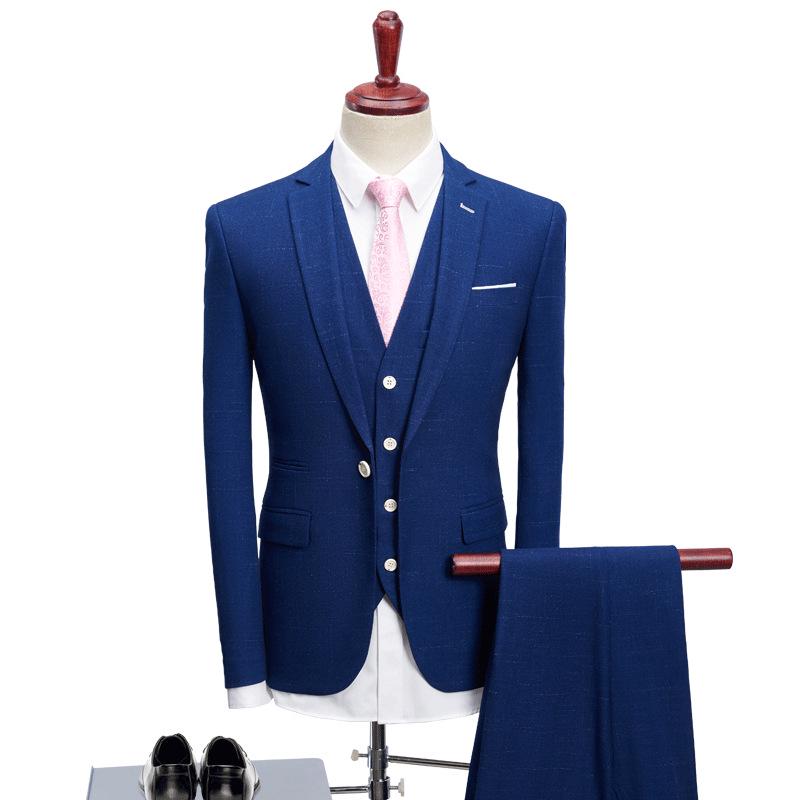Buy Mens Classic 3 Pieces Set Velvet Suits Stylish Royal Blue Wedding